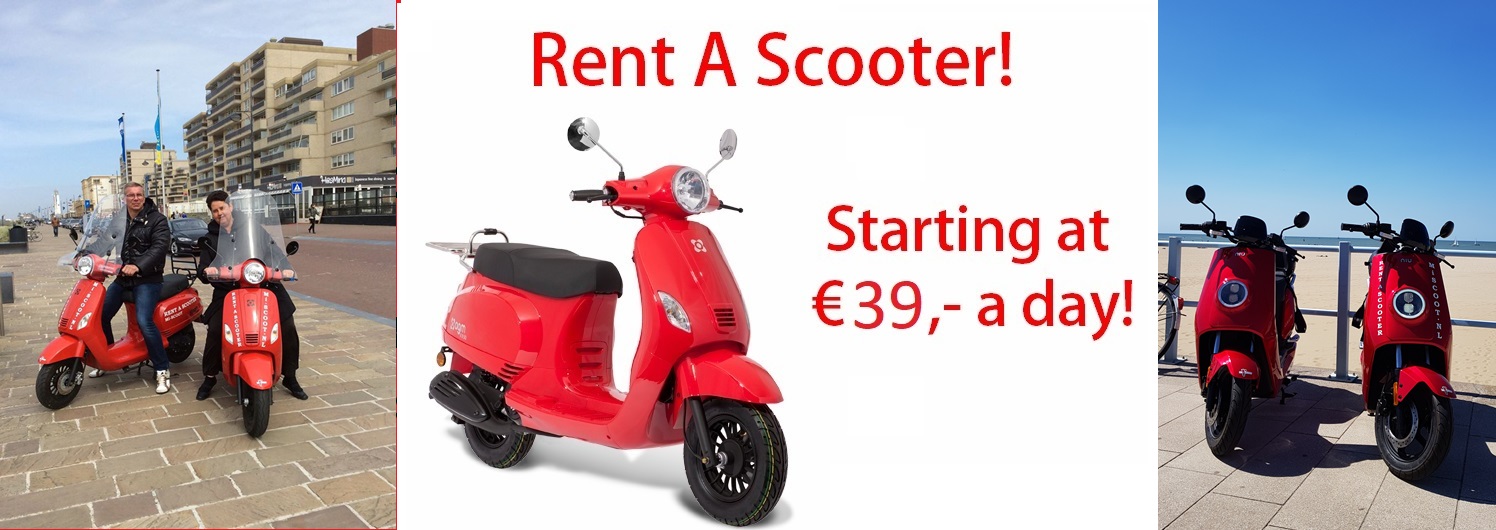 Scooter verhuur/ huur Den Haag, Wassenaar, Leiden, Delft, Leidschendam,  Voorburg, Scheveningen, Zoetermeer, Strand