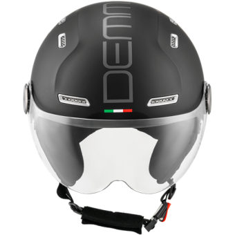 Demm Snorfiets helm Mat Zwart met zwarte voering