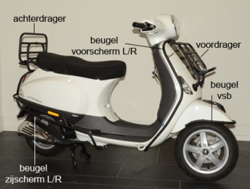 sierbeugel set compleet lxv/vespa lx/vespa s zwart mat DMP