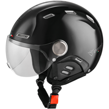 Demm Snorfiets helm Glans Zwart met zwarte voering