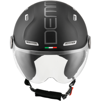 Demm Snorfiets helm Mat Zwart met zwarte voering