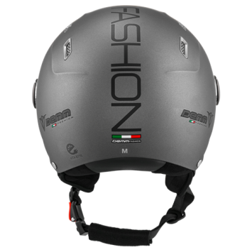 Demm Snorfiets helm Mat Titanium met zwarte voering